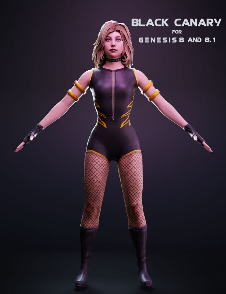 Black Canary For Genesis 8 and 8.1 Female_DAZ3D下载站