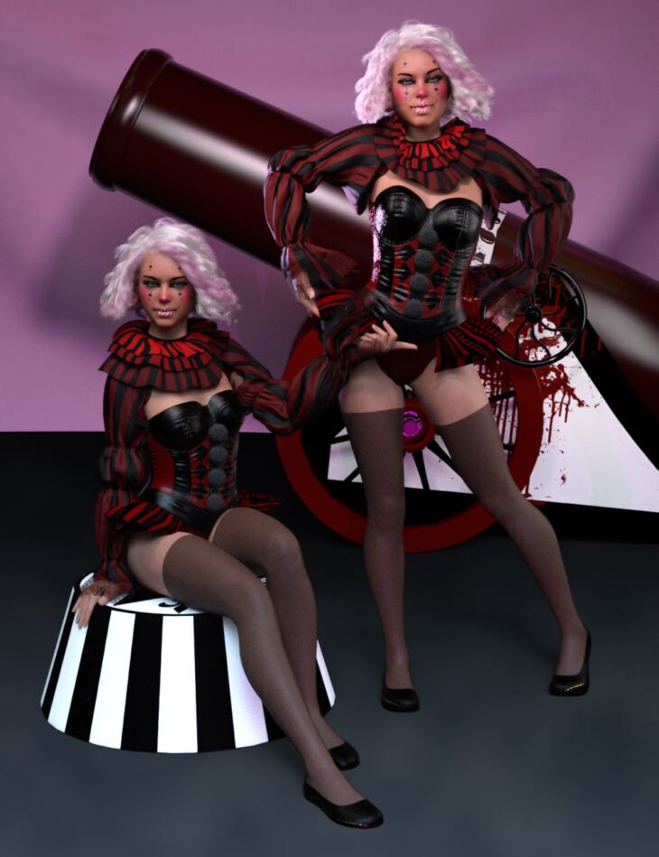 Dark Circus Poses for Genesis 8 Female_DAZ3D下载站