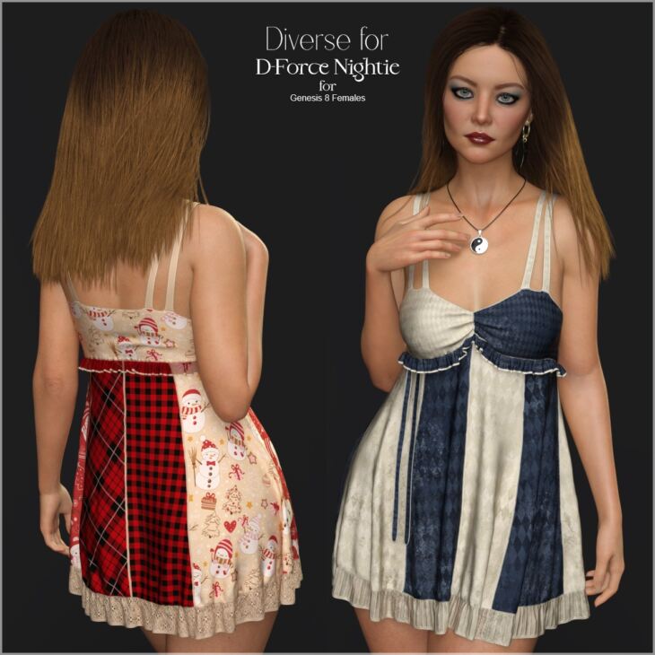 Diverse for D-Force Nightie for G8F and G8.1F_DAZ3D下载站