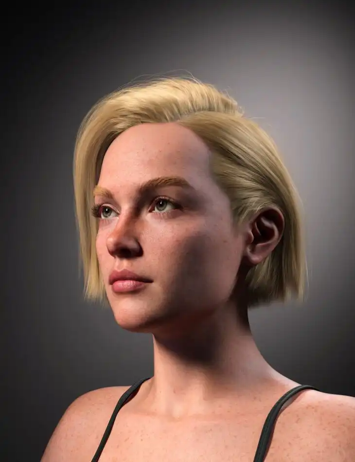 FE Side Part Hair for Genesis 9_DAZ3D下载站