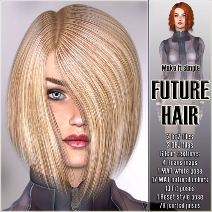 Future Hair for V4 & A4_DAZ3D下载站