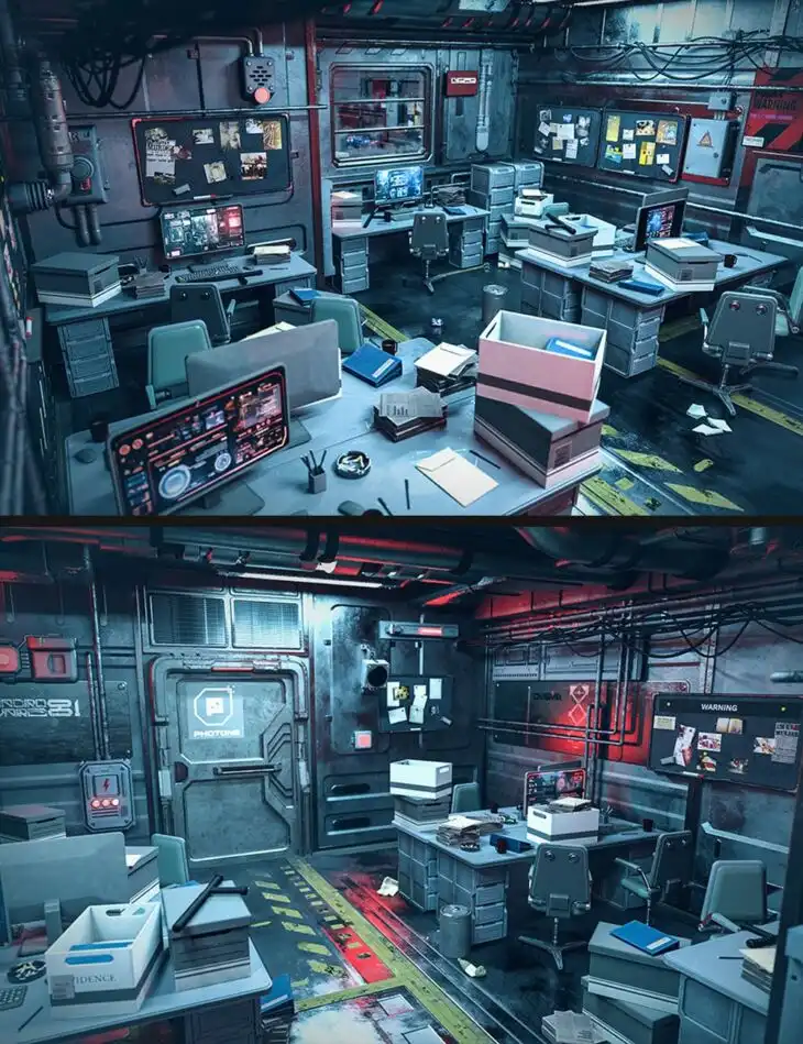 Futuristic Police Office_DAZ3D下载站