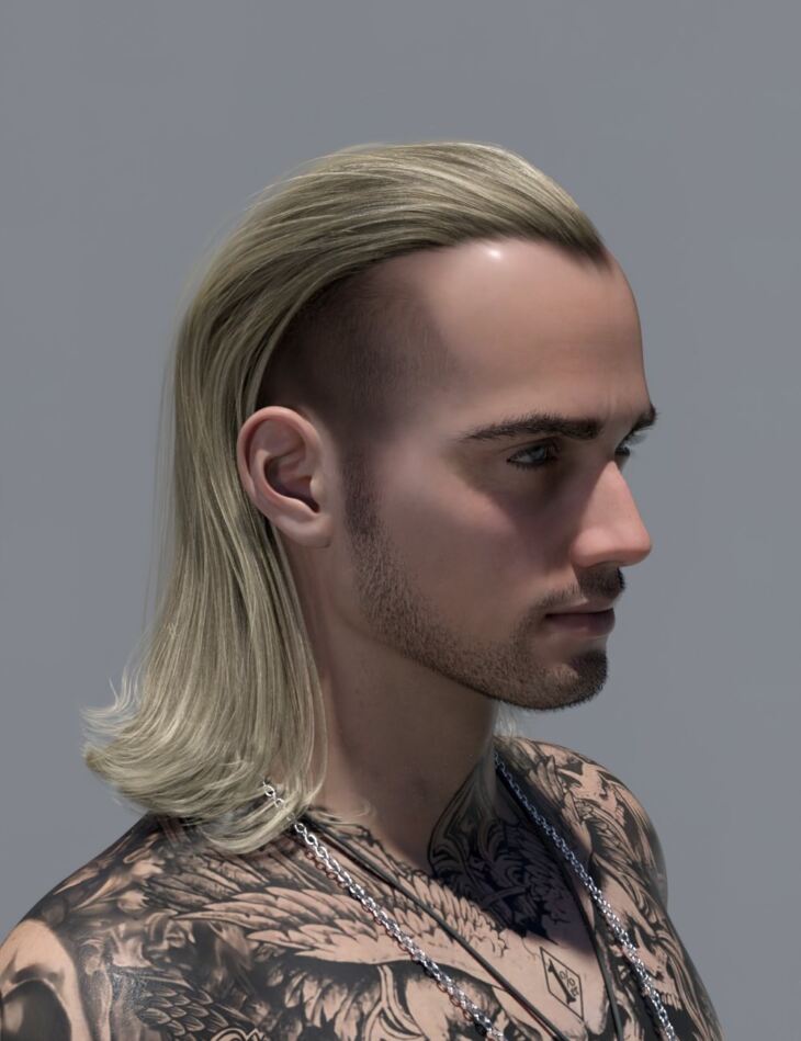 Jeremy Long Hair for Genesis 9, 8 and 8.1 Male_DAZ3D下载站