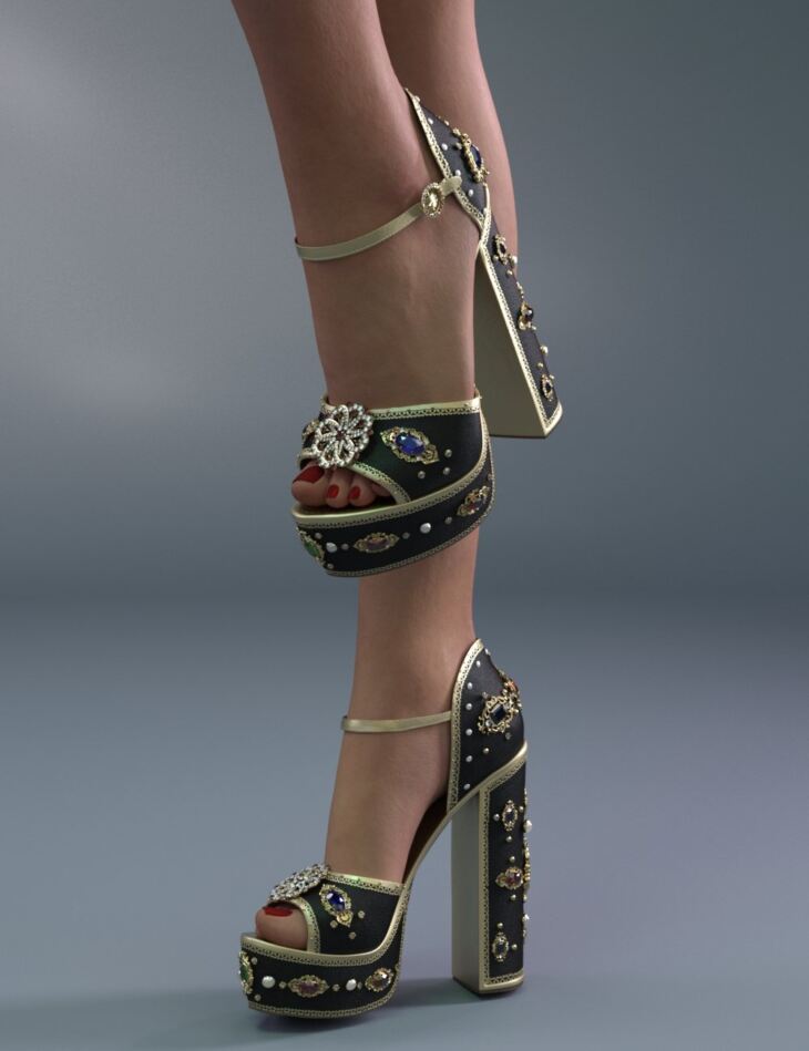 Jeweled High Heels for Genesis 9_DAZ3D下载站