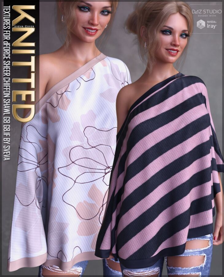 Knitted Textures for dForce Sheer Chiffon Shawl_DAZ3DDL