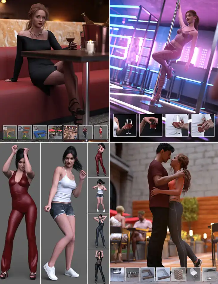 Love Bar Pose Bundle_DAZ3DDL