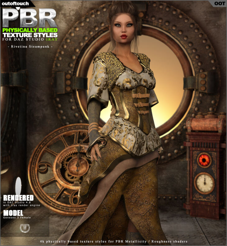 OOT PBR Texture Styles for Rivetina Steampunk_DAZ3DDL