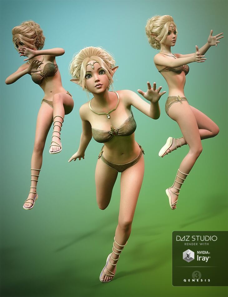 Rough and Tumble Poses for Mika 7_DAZ3DDL