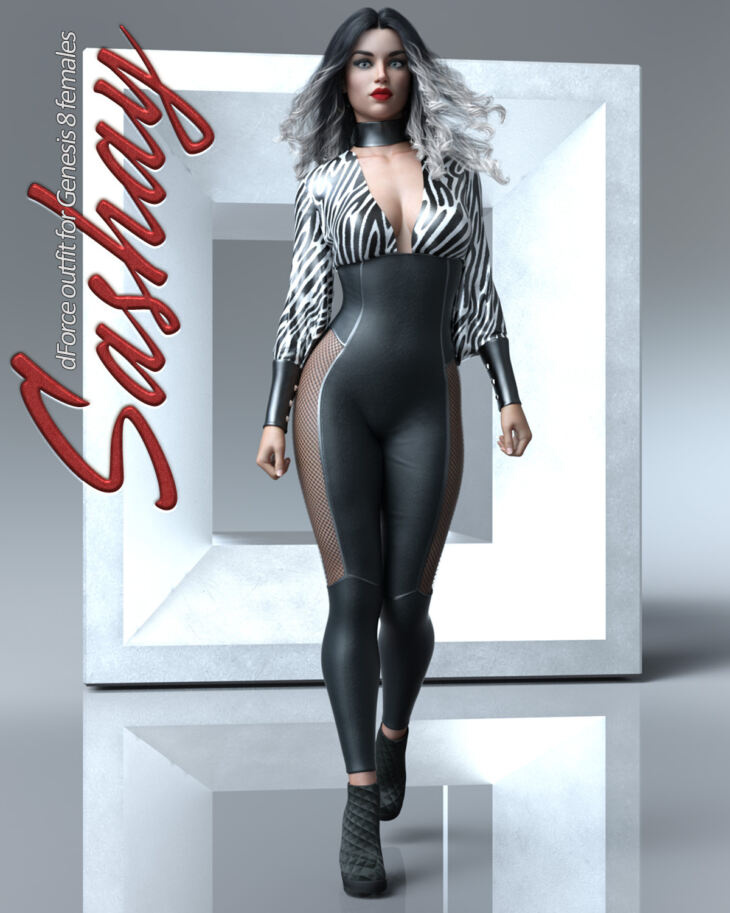Sashay dForce pantsuit for Genesis 8 Female(s)_DAZ3D下载站