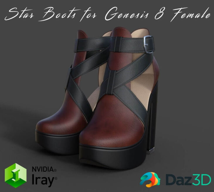 Star Boots For Genesis 8 Female_DAZ3D下载站