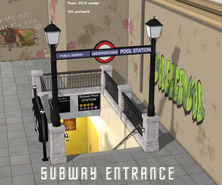 Subway Entrance_DAZ3D下载站