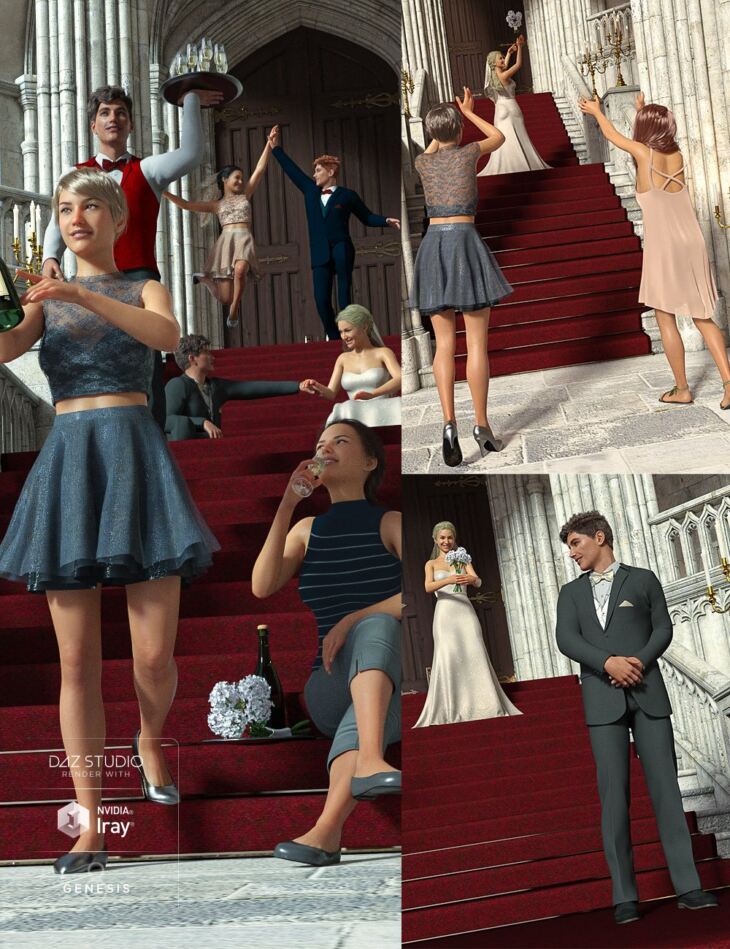 The Wedding Party Poses and Props_DAZ3D下载站