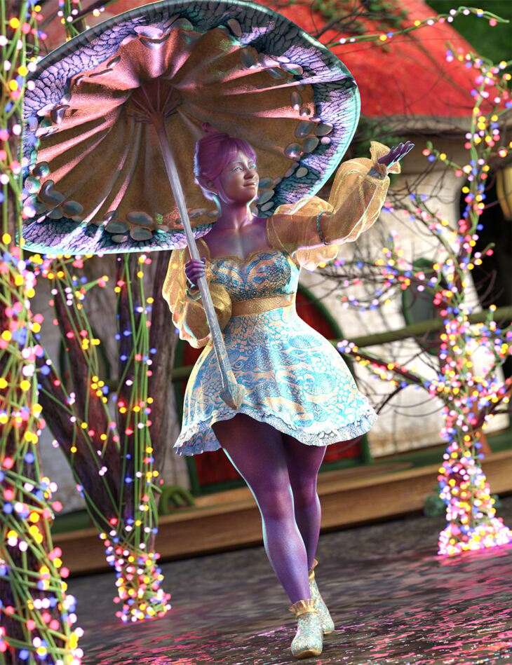 Under the Umbrella Hierarchical Poses for Liloo_DAZ3D下载站