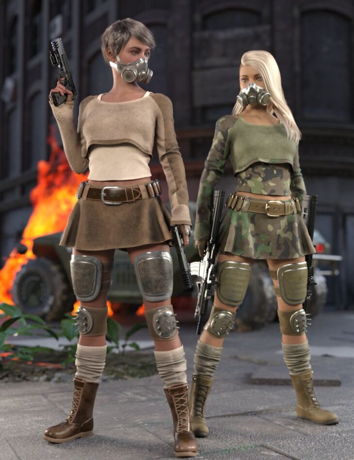 Urban Battle Outfit for Genesis 8.1 Females_DAZ3D下载站