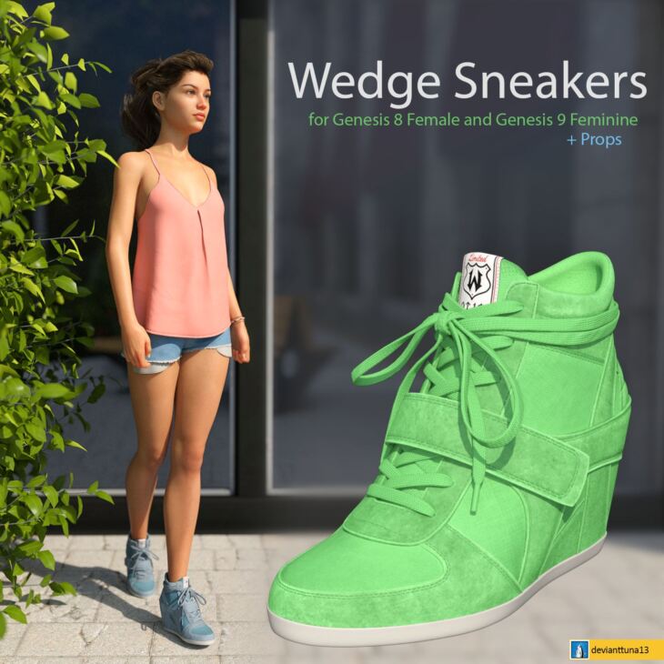 Wedge Sneakers for G8F and G9F_DAZ3D下载站