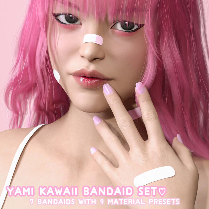 Yami Kawaii Bandaid Set_DAZ3D下载站