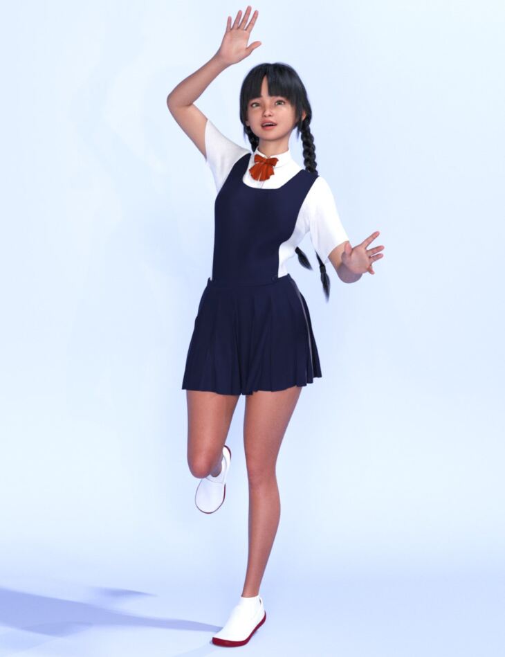 dForce Alicia’s School Outfit for Genesis 9_DAZ3D下载站