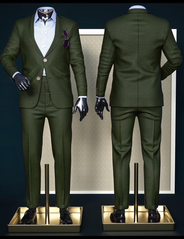 dForce Gentleman Style Outfit Texture Add-On_DAZ3D下载站