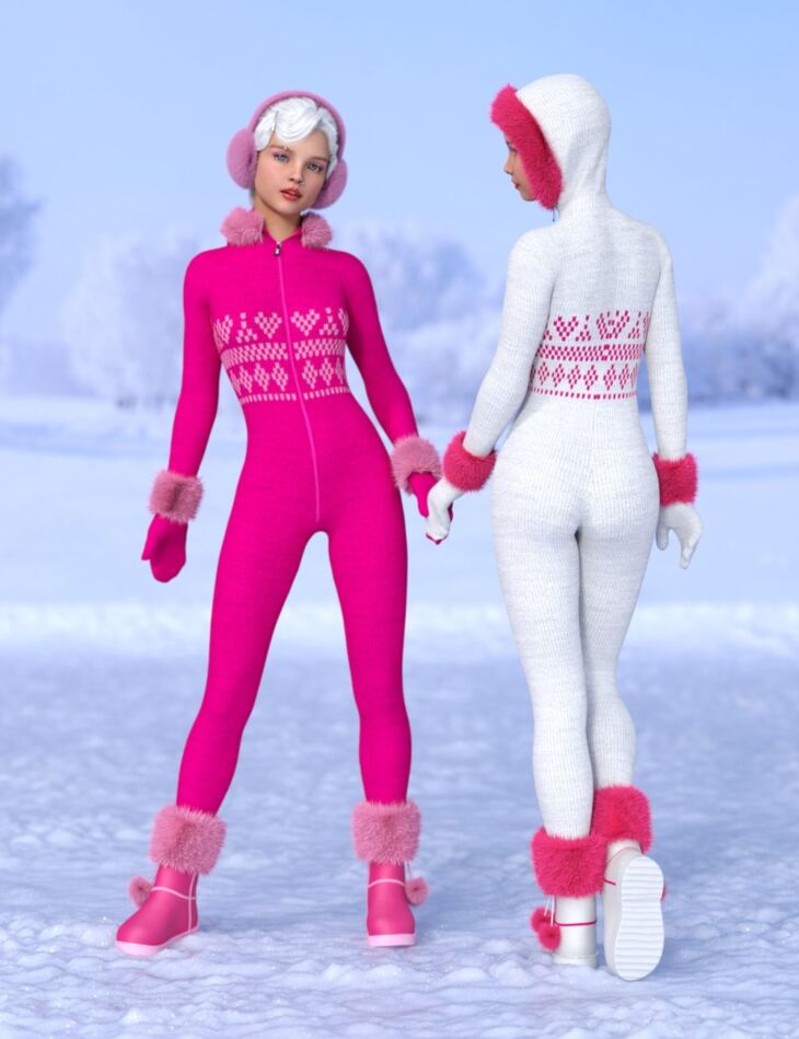 dForce Lali’s Winter Love Outfit for Genesis 8 and 8.1 Females_DAZ3D下载站