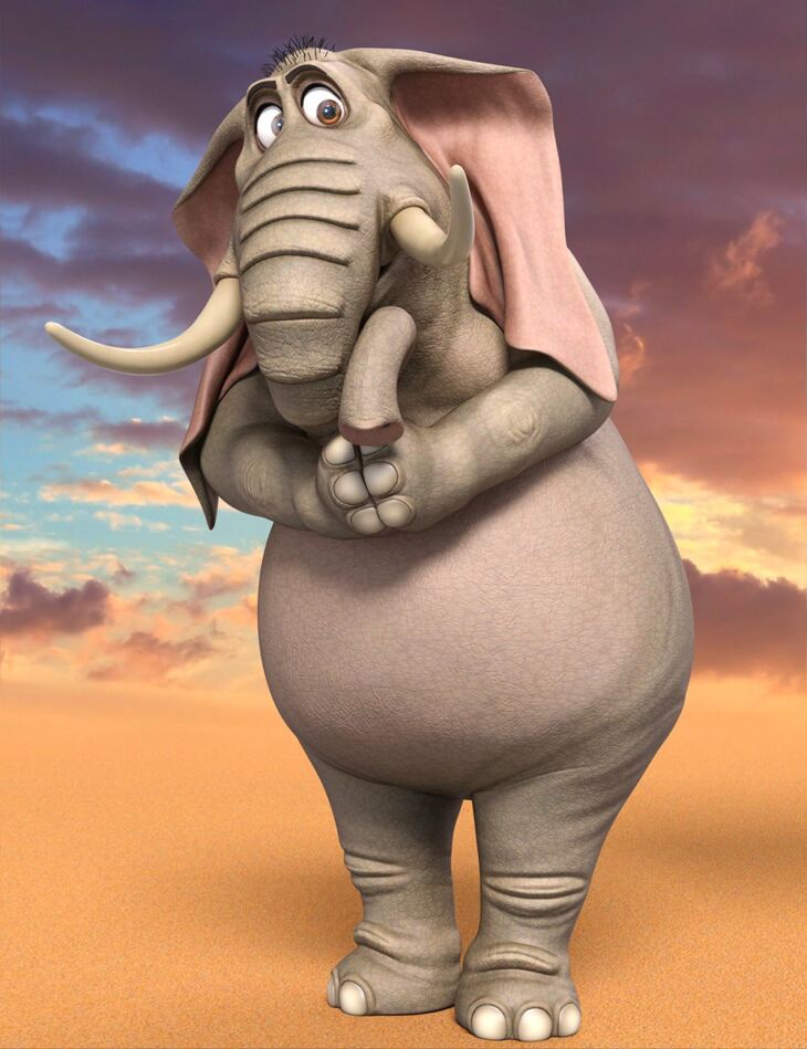 3D Universe Toon Elephant with dForce_DAZ3D下载站