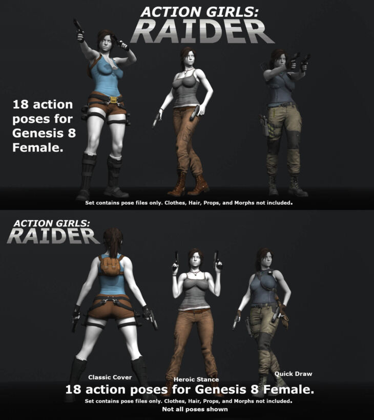 Action Girls: Raider for Genesis 8 Female_DAZ3D下载站