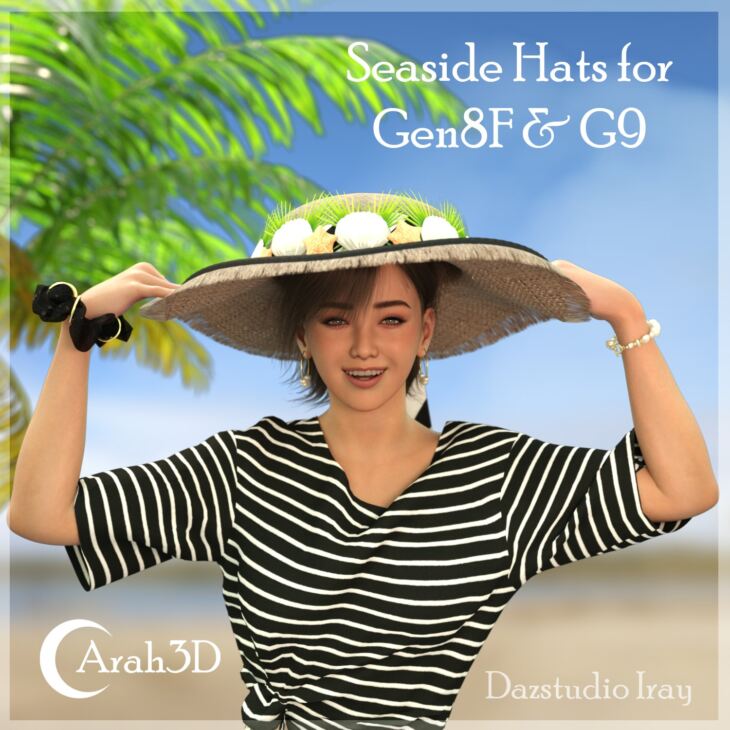 Arah3D Seaside Hats for G8F and G9_DAZ3DDL