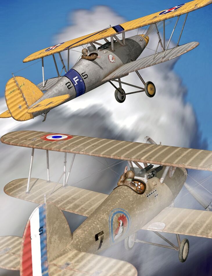 Biplane Hawker Fury_DAZ3D下载站