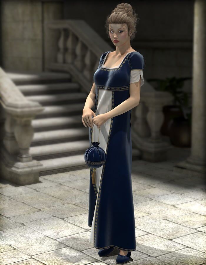 Dynamic Empire Dress for V4_DAZ3D下载站