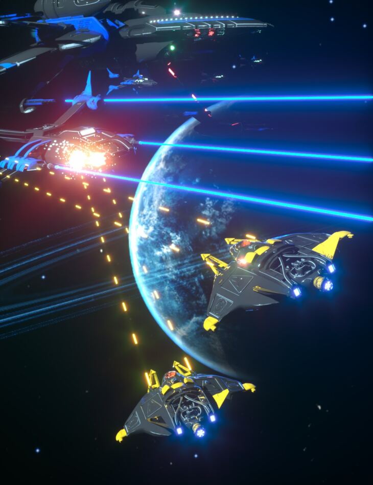 Epic Sci-Fi Starship Battle Kit_DAZ3D下载站