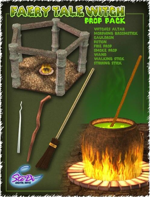 Faery Tale Witch Props Pack_DAZ3D下载站
