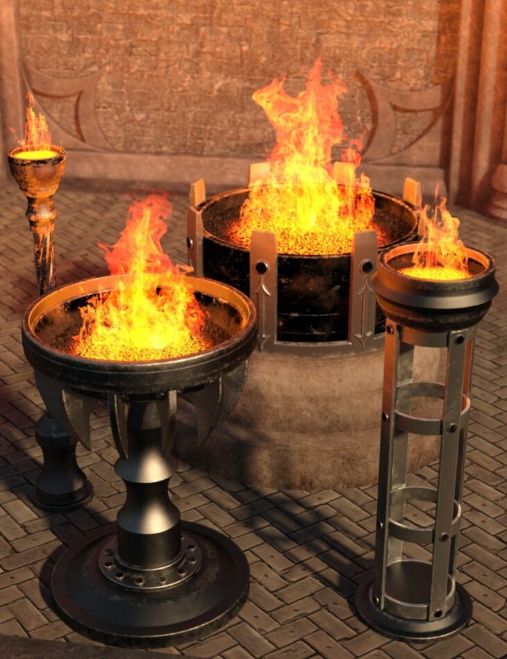 Fantasy Braziers_DAZ3D下载站