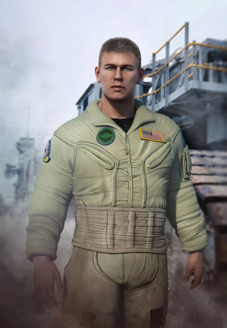 Flight Suit Outfit for Dain 8 and Genesis 8 Male(s)_DAZ3D下载站