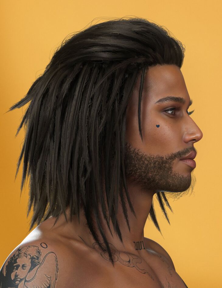 HS Kevin Hair and Beard For Genesis 9, 8, and 8.1 Males_DAZ3D下载站