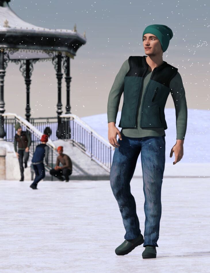 IJ Contemporary Winter Outfit for Genesis 3 Male(s)_DAZ3D下载站