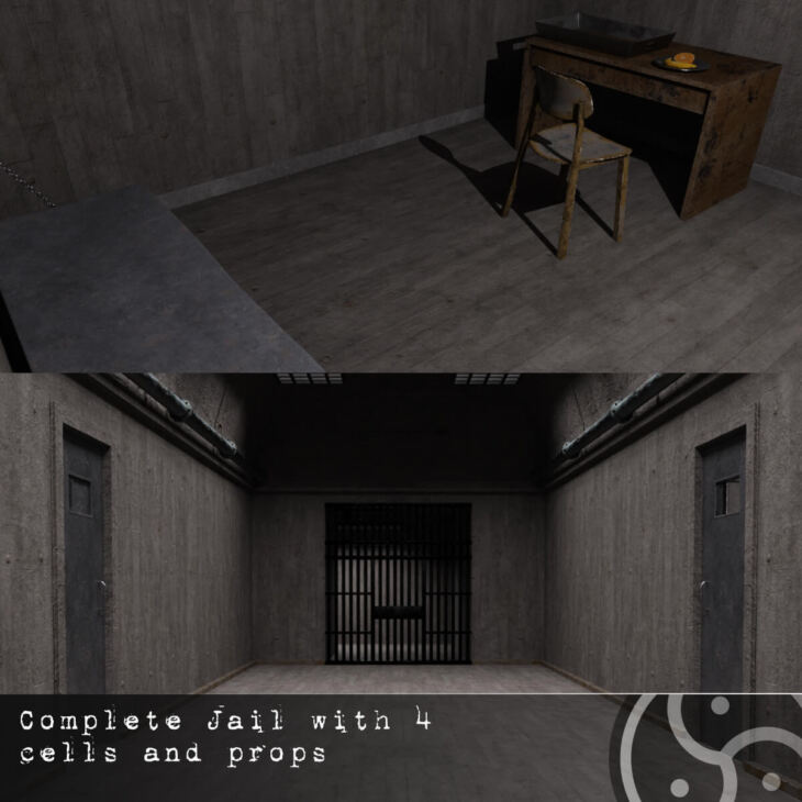 Jail Corridor With Cells_DAZ3D下载站