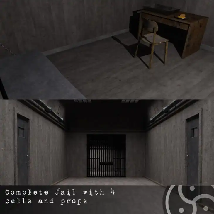 Jail Corridor With Cells_DAZ3D下载站