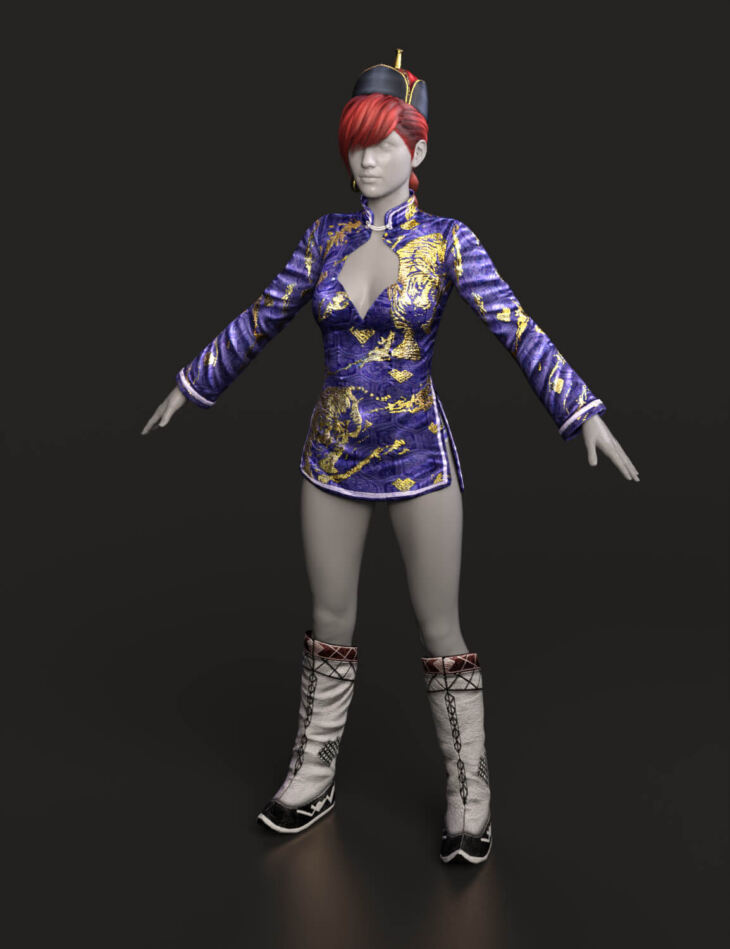Killer Khan Outfit for Genesis 3 and 8 Female_DAZ3D下载站