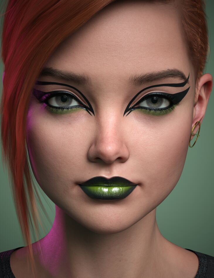 Makeup System – Dramatic Makeup for Genesis 9_DAZ3D下载站