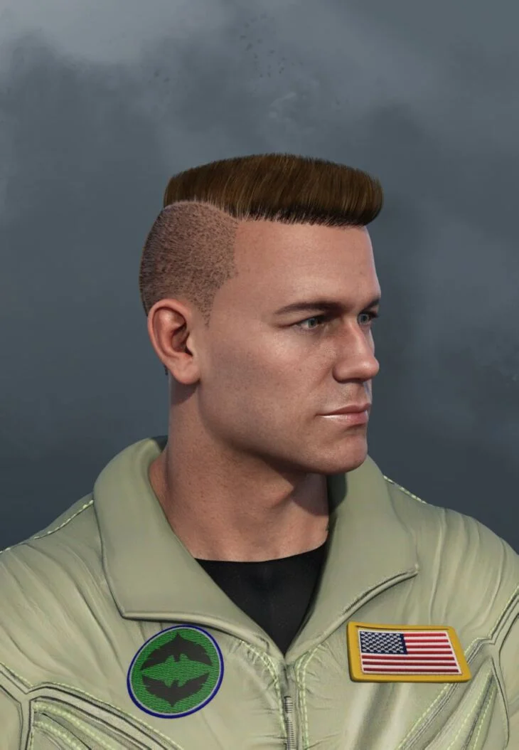 Military Cut Style dForce Hair for Dain 8 and Genesis 8 Male(s)_DAZ3DDL