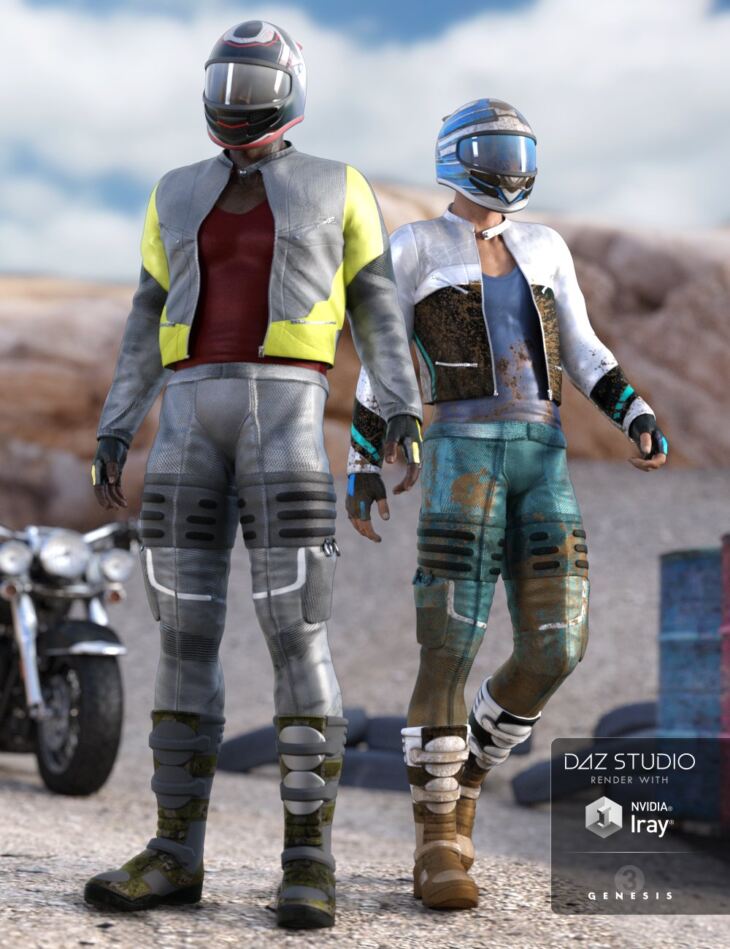 Moto Racer Outfit Textures_DAZ3D下载站