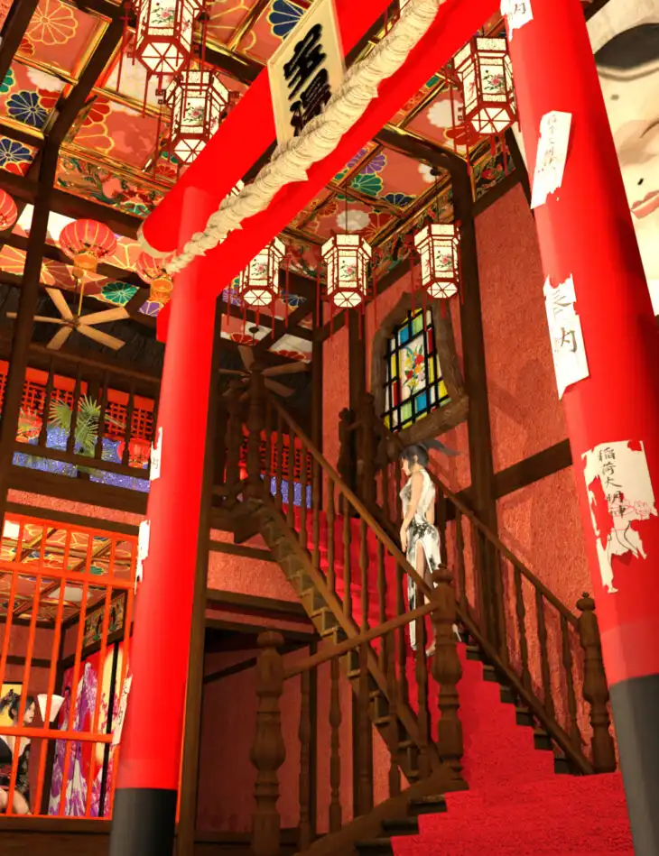 Old Japanese Yukaku_DAZ3D下载站