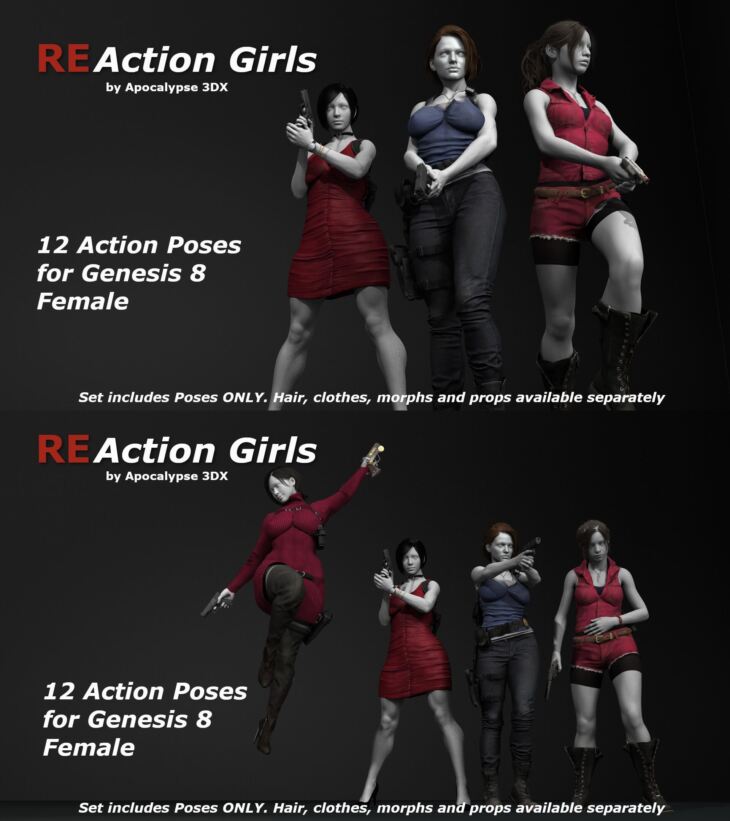 REaction Girls for Genesis 8 Female_DAZ3D下载站