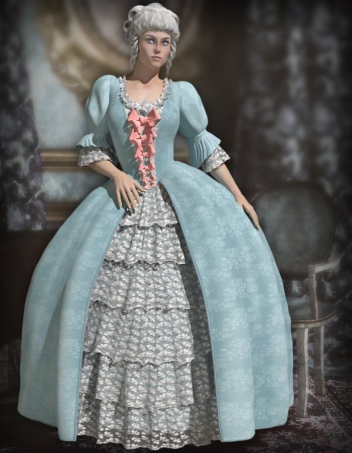 Rococo Countess for V4 & Rococo Belle_DAZ3D下载站