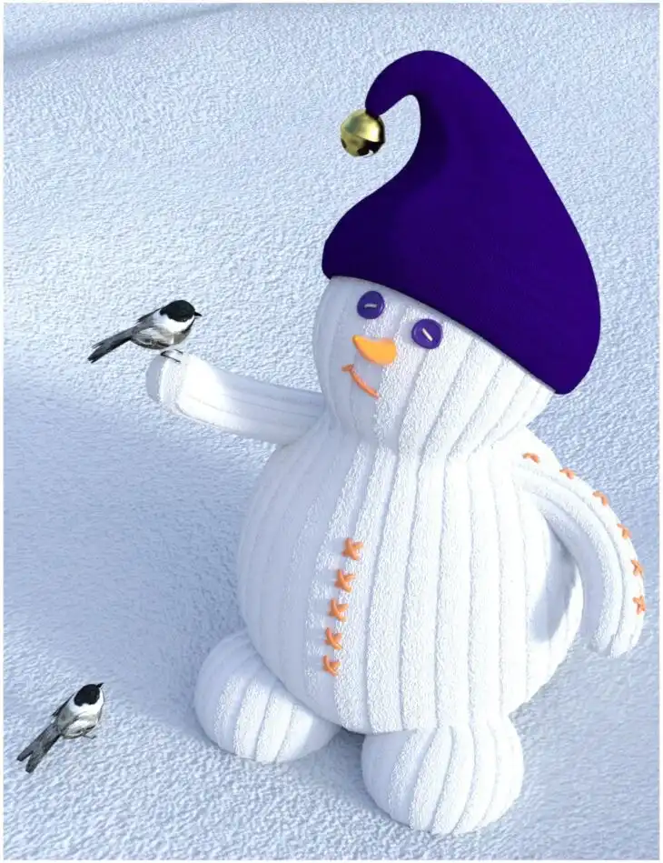 Spring Thaw Snowman Prop Set_DAZ3D下载站