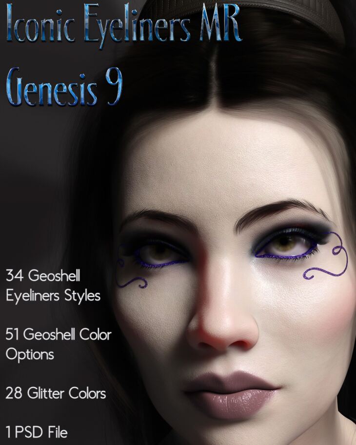 TMHL Iconic Eyeliners MR for Genesis 9_DAZ3DDL