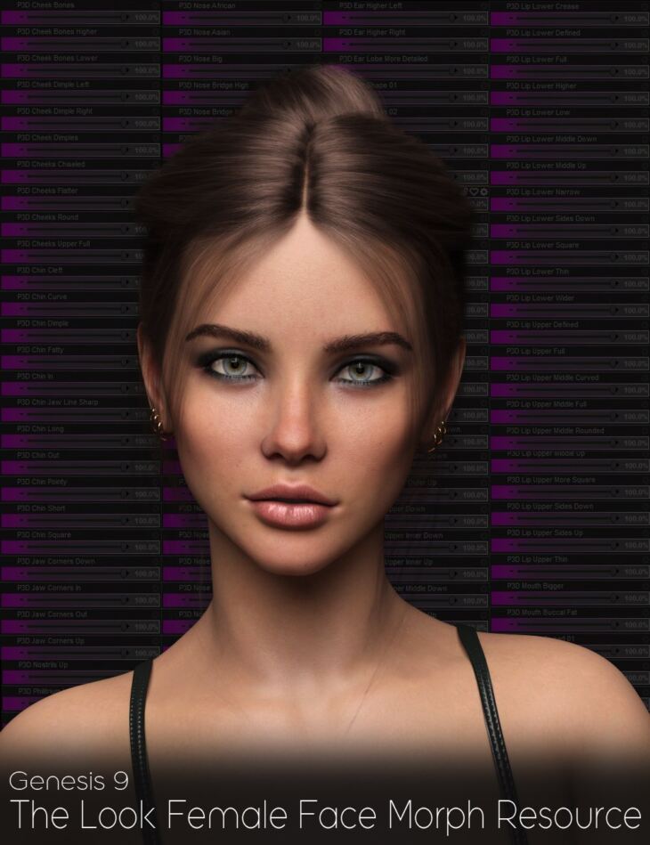 The Look Female Face Morph Resource for Genesis 9_DAZ3D下载站