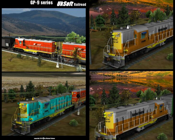 UkSoft Railroad GP-9 Loco_DAZ3D下载站