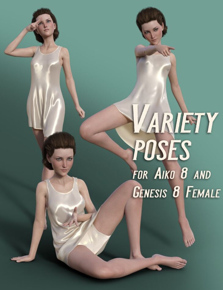 Variety Poses for Aiko 8_DAZ3D下载站