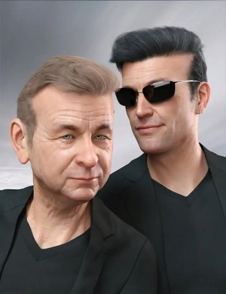 Vintage Male Hair for Genesis 3 and 8 Male(s)_DAZ3D下载站