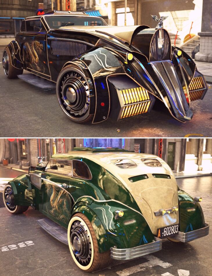 XI Futuristic Gangster Car_DAZ3DDL